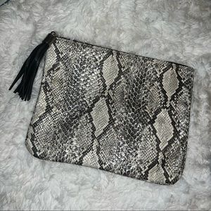 Snake Print Clutch Bag
